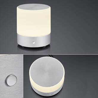 Button LED tafellamp hoogte 18,5cm alu geëloxeerd alu, wit