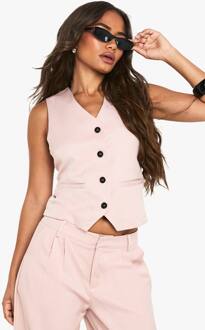 Button Up Waistcoat, Pink - 34