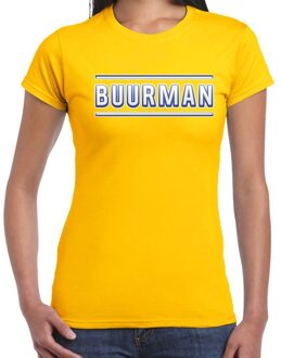 Buurman verkleed t-shirt geel voor dames 2XL