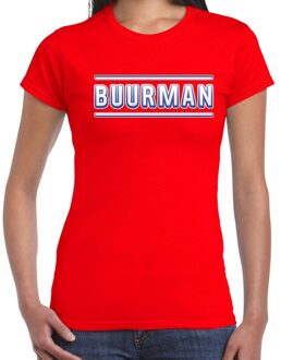 Buurman verkleed t-shirt rood voor dames L