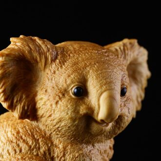 Buxus 6Cm Koala Sculptuur Leuke Dier Hout Standbeeld Lucky Collection Home Decor