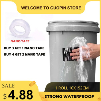 (Buy 3 get 1 Nano tape) Super Strong Waterproof Stop Leaks Seal Repair Wate Pipe Transparent Tape Self Fiber Fix Adhesive 152cm