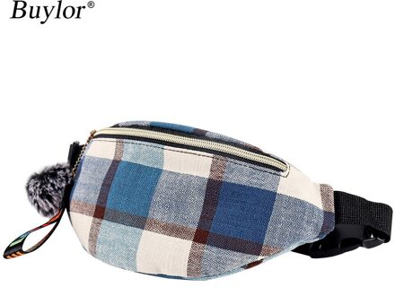 Buylor Taille Tas Voor Vrouwen Trend Mode Riem Tas Canvas Fanny Pack Meisje Hip Bum Bag Casual Crossbady Tas Reizen pouch Borst Zak donker blauw