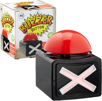 Buzzer drukknop met rood kruis - Quiz knoppen - Drukknoppen - Buzzers - Spelbenodigdheden Zwart