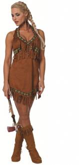 BV - Bruin indiaan kostuum met franjes voor dames - S/M - Volwassenen kostuums