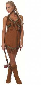 BV - Bruin indiaan kostuum met franjes voor dames - S - Volwassenen kostuums