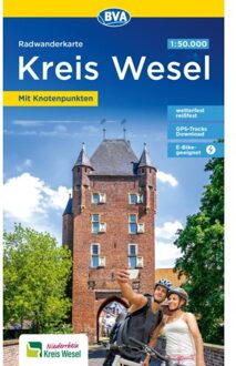 Bva Radwanderkarte Kreis Wesel 1:50.000, Mit Knotenpunkten Und Km-Angaben,