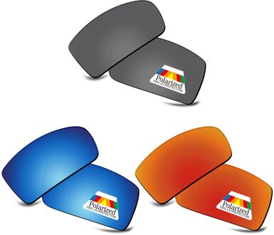 Bwake 3 Pairs Black & Blue & Fire Red Gepolariseerde Vervanging Lenzen Voor-Oakley Gascan Zonnebril Frame