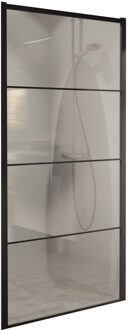 BWS Inloopdouche Frame 88x200 cm 8mm NANO Glas Mat Zwart