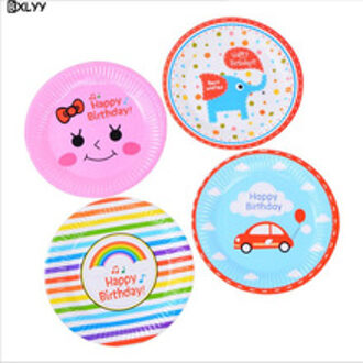 BXLYY 7 Inch Dikke Verjaardag Papier Plaat Wegwerp Taart Plaat Kinderen Verjaardagsfeestje Benodigdheden Bruiloft Decoratie Baby Shower.7z 6