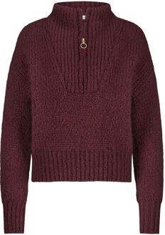 BY-BAR Alpaca blend trui met rits Beau  bordeaux - XS,S,M,