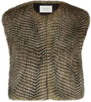 BY-BAR Faux fur gilet Nori  dierenprint - M,L,