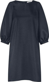 BY-BAR Glanzende jurk met pofmouwen Gigi  donkerblauw - S,M,L,