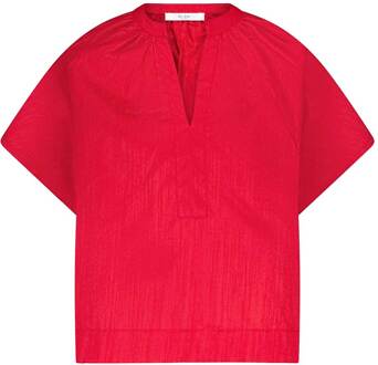 BY-BAR Glanzende top Vina  rood - XS,S,M,L,