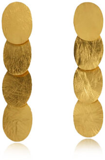 BY-BAR Gold plated oorhangers Eva  goud - One Size,