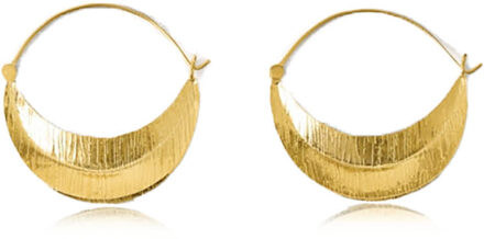 BY-BAR Gold plated oorringen Moon  goud - One Size,