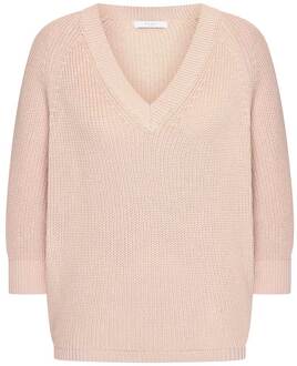 BY-BAR Katoenen trui met V-hals Lune  roze