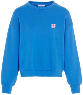 BY-BAR Logo Korte Sweater By-Bar , Blue , Dames - Xl,L,M,S,Xs