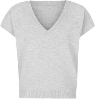 BY-BAR Mouwloze zachte trui Sil  grijs - XS,S,L,