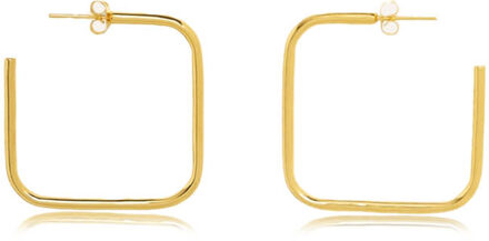 BY-BAR Oorringen Square  goud - One Size,