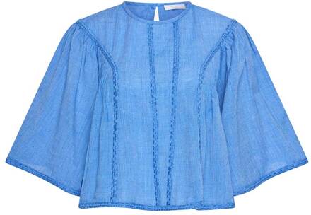 BY-BAR Organisch katoenen top Davin  blauw