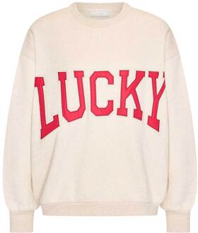 BY-BAR Zachte sweater met logo Bibi  naturel