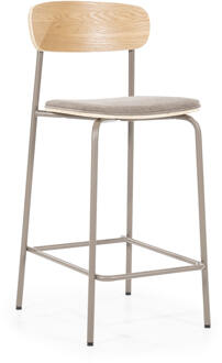 BY-Boo Barkruk 'Skola' kleur Taupe (zithoogte 67cm)