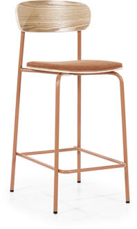 BY-Boo Barkruk 'Skola' kleur Terracotta (zithoogte 67cm)