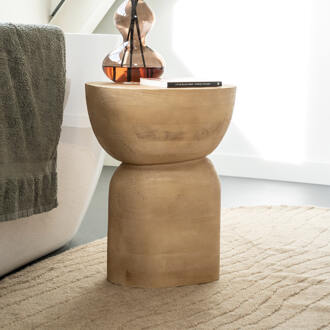 BY-Boo Bijzettafel 'Cobble' Mangohout, 37 x 30cm, kleur Naturel - 37 cm