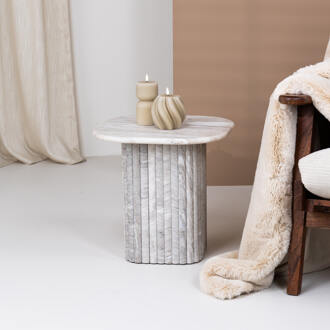 BY-Boo Bijzettafel 'Dorique' Marmer, 45 x 45cm Bruin