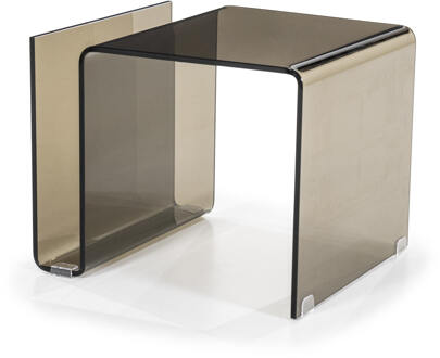 BY-Boo Bijzettafel 'Shadow' Glas, 48 x 42cm, kleur Bruin