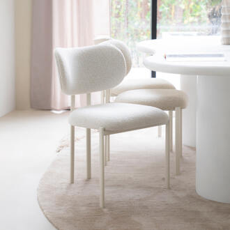BY-Boo Eetkamerstoel 'Daybreak' Bouclé, kleur Beige
