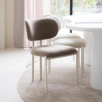 BY-Boo Eetkamerstoel 'Daybreak' Bouclé, kleur Bruin