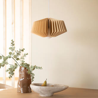 BY-Boo Hanglamp 'Meller' Hout, 41cm Natuurlijk - 41 cm