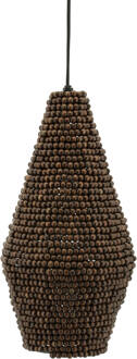 BY-Boo Hanglamp 'Shanga' Houten kralen, 22cm Bruin - 22 cm