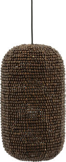 BY-Boo Hanglamp 'Shanga' Houten kralen, 24cm Bruin - 24 cm