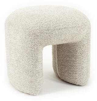 BY-Boo Hocker 'Sahi' Bouclé, kleur Taupe