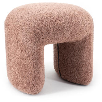 BY-Boo Hocker 'Sahi' Bouclé, kleur Terracotta