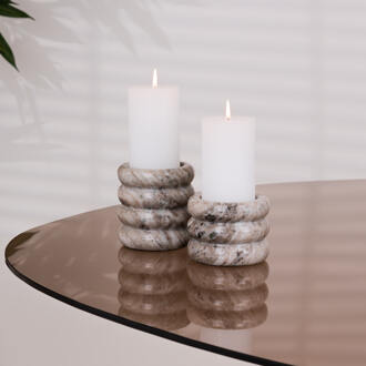 BY-Boo Kaarshouder 'Paloma' Marmer, Set van 2 stuks Bruin