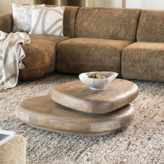 BY-Boo Organische Salontafel 'Kabo' Mangohout, kleur Naturel