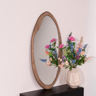 BY-Boo Organische Spiegel 'Laban' Hout, 100 x 50cm Natuurlijk