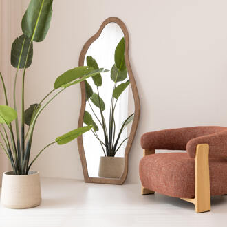 BY-Boo Organische Spiegel 'Laban' Hout, 180 x 72cm Natuurlijk