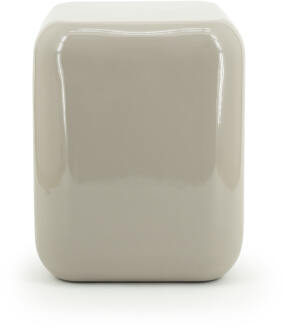 BY-Boo Poef/Bijzettafel 'Dixon' 34 x 34cm, kleur Taupe