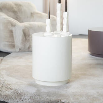 BY-Boo Ronde Bijzettafel 'Mesita' 37cm metaal, kleur Beige