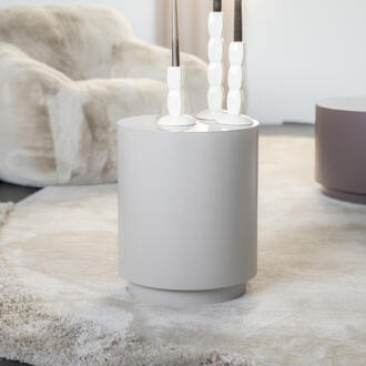 BY-Boo Ronde Bijzettafel 'Mesita' 37cm metaal, kleur Taupe