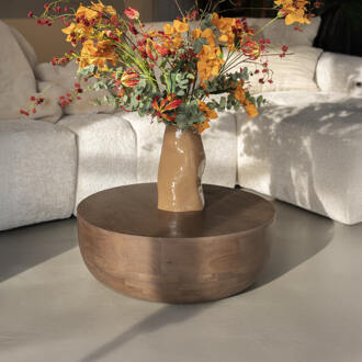 BY-Boo Ronde Salontafel 'Karibu' Mangohout, 70cm Bruin - 70 cm