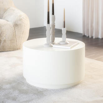 BY-Boo Ronde Salontafel 'Mesita' 60cm metaal, kleur Beige