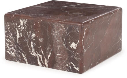 BY-Boo Salontafel 'Dice' Marmer, 60 x 60cm, kleur Rood - 60 x 60 cm