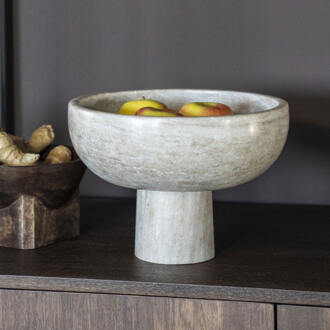 BY-Boo Schaal 'Arbor' Marmer, 18cm hoog Beige