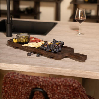 BY-Boo Serveerplank 'Plancha' Mangohout, 74cm, kleur Zwart - 74 cm